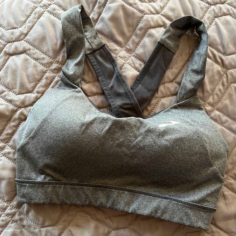 Brooks Grey cross back sports bra